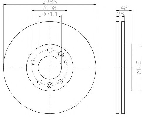 Тормозной диск BEHR/HELLA 8DD 355 108-411