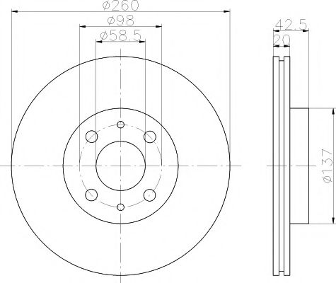 Тормозной диск BEHR/HELLA 8DD 355 108-441