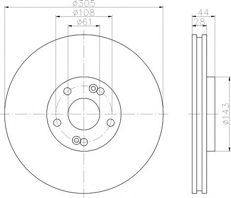 Тормозной диск BEHR/HELLA 8DD 355 108-461