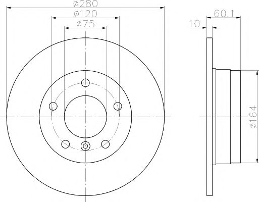 Тормозной диск BEHR/HELLA 8DD 355 102-601