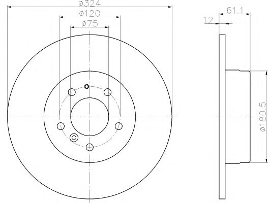 Тормозной диск BEHR/HELLA 8DD 355 102-881