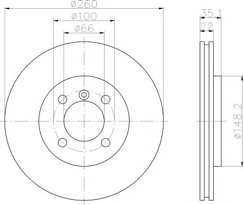 Тормозной диск BEHR/HELLA 8DD 355 100-651
