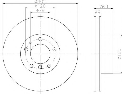 Тормозной диск BEHR/HELLA 8DD 355 101-741