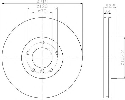 Тормозной диск BEHR/HELLA 8DD 355 104-091