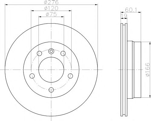 Тормозной диск BEHR/HELLA 8DD 355 104-281