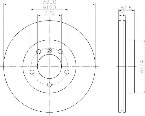 Тормозной диск BEHR/HELLA 8DD 355 106-551