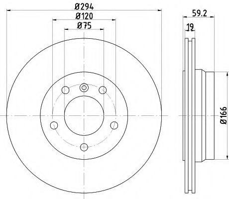 Тормозной диск BEHR/HELLA 8DD 355 106-571