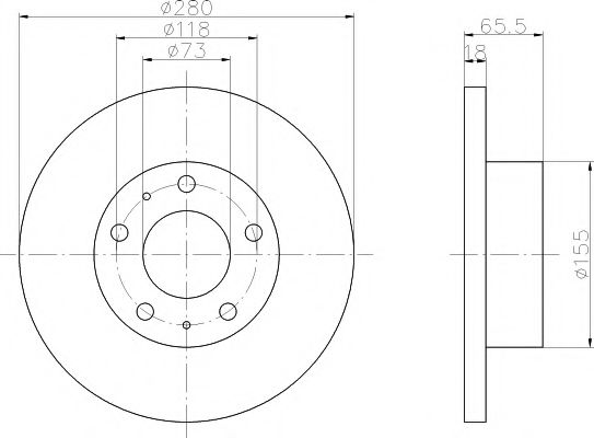 Тормозной диск BEHR/HELLA 8DD 355 104-391