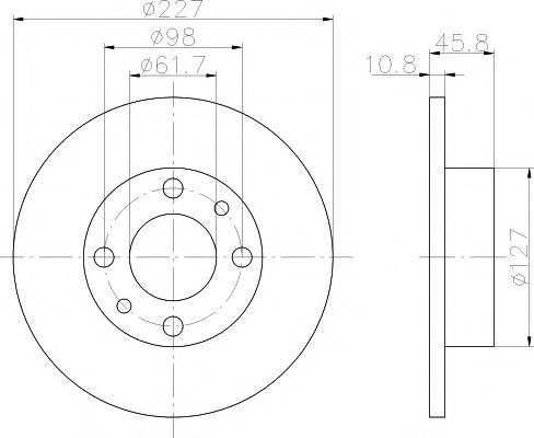 Тормозной диск BEHR/HELLA 8DD 355 100-361