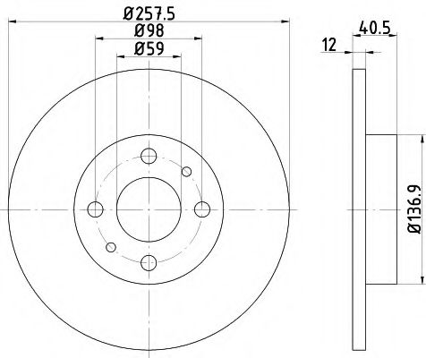 Тормозной диск BEHR/HELLA 8DD 355 101-621