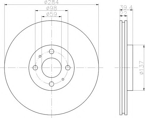 Тормозной диск BEHR/HELLA 8DD 355 102-531