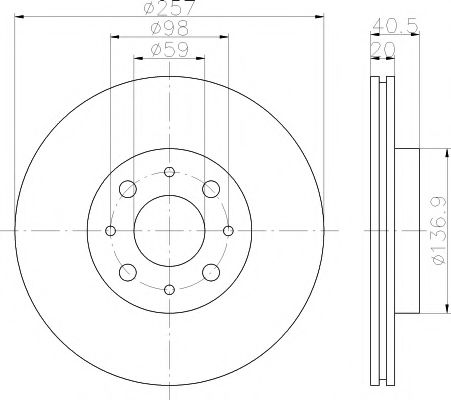 Тормозной диск BEHR/HELLA 8DD 355 103-871
