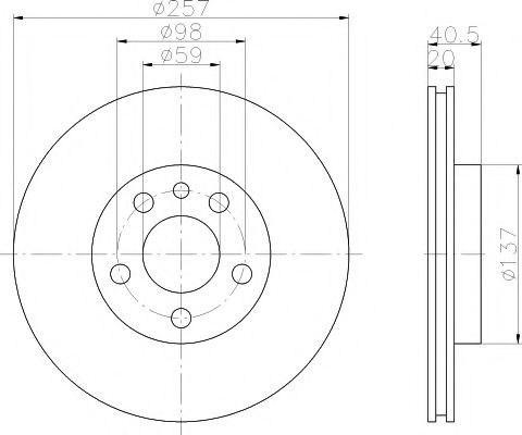 Тормозной диск BEHR/HELLA 8DD 355 105-621