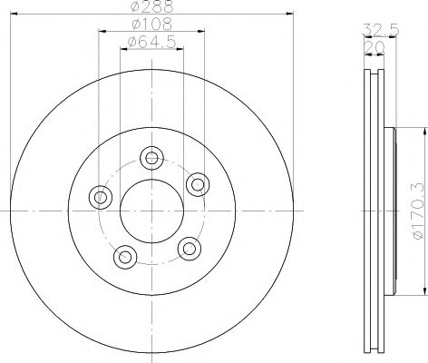 Тормозной диск BEHR/HELLA 8DD 355 106-831