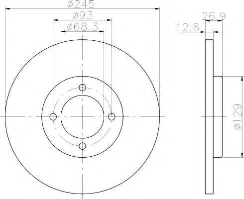 Тормозной диск BEHR/HELLA 8DD 355 100-021
