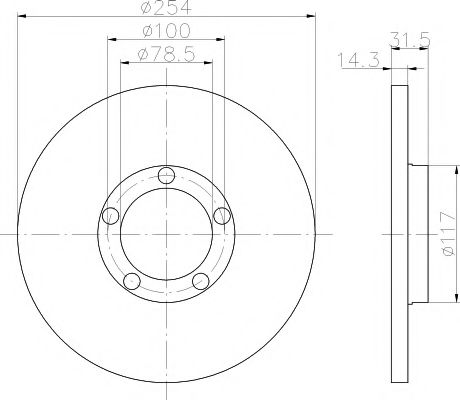Тормозной диск BEHR/HELLA 8DD 355 101-401