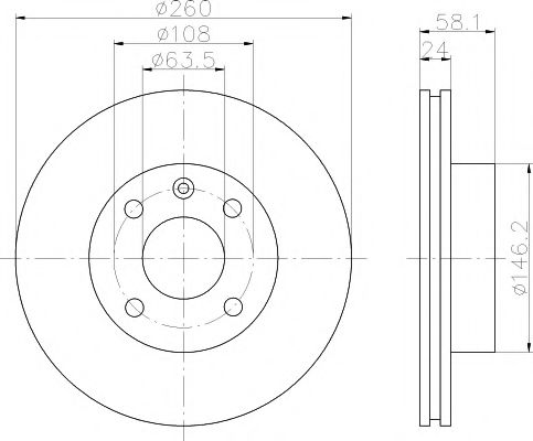 Тормозной диск BEHR/HELLA 8DD 355 100-721