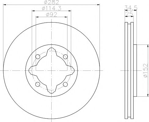 Тормозной диск BEHR/HELLA 8DD 355 104-971