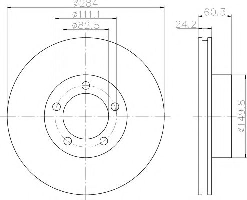 Тормозной диск BEHR/HELLA 8DD 355 100-911