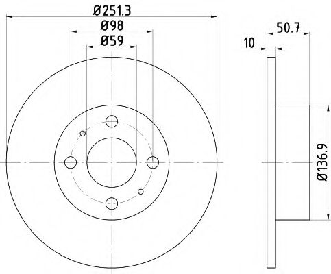 Тормозной диск BEHR/HELLA 8DD 355 101-101
