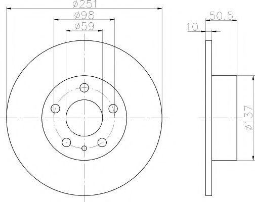 Тормозной диск BEHR/HELLA 8DD 355 101-971