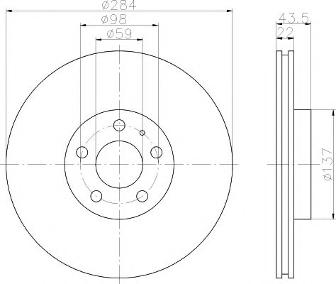 Тормозной диск BEHR/HELLA 8DD 355 101-951