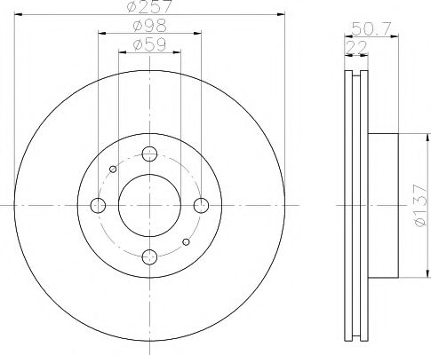 Тормозной диск BEHR/HELLA 8DD 355 102-301