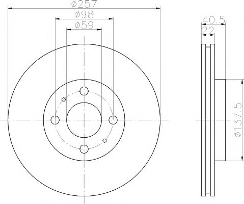 Тормозной диск BEHR/HELLA 8DD 355 103-971