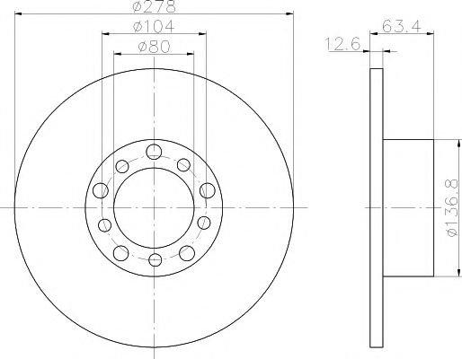 Тормозной диск BEHR/HELLA 8DD 355 100-071