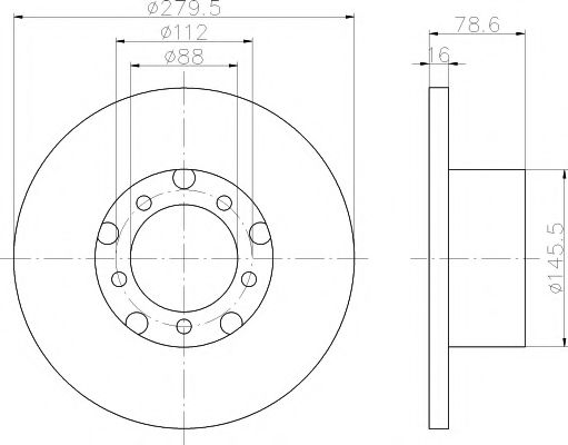 Тормозной диск BEHR/HELLA 8DD 355 100-201