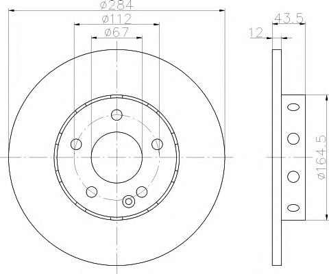 Тормозной диск BEHR/HELLA 8DD 355 102-951