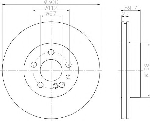 Тормозной диск BEHR/HELLA 8DD 355 102-711