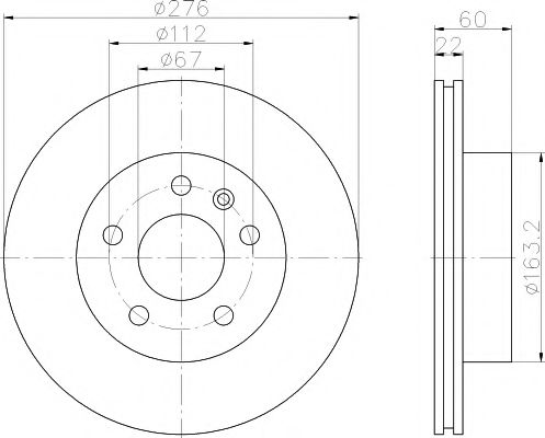 Тормозной диск BEHR/HELLA 8DD 355 104-521