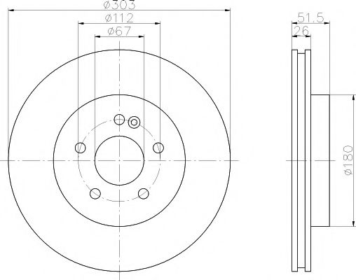 Тормозной диск BEHR/HELLA 8DD 355 121-041