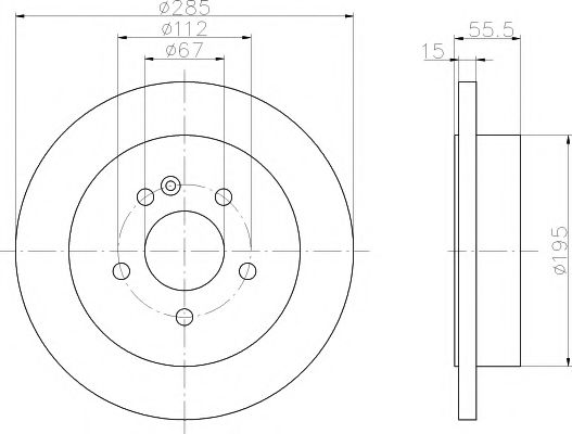 Тормозной диск BEHR/HELLA 8DD 355 105-851