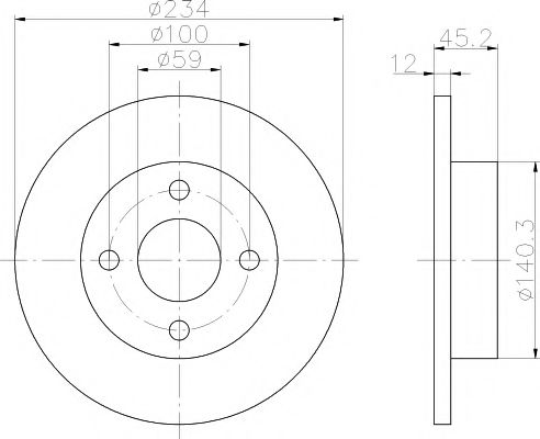 Тормозной диск BEHR/HELLA 8DD 355 103-341