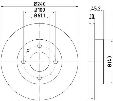 Тормозной диск BEHR/HELLA 8DD 355 103-331