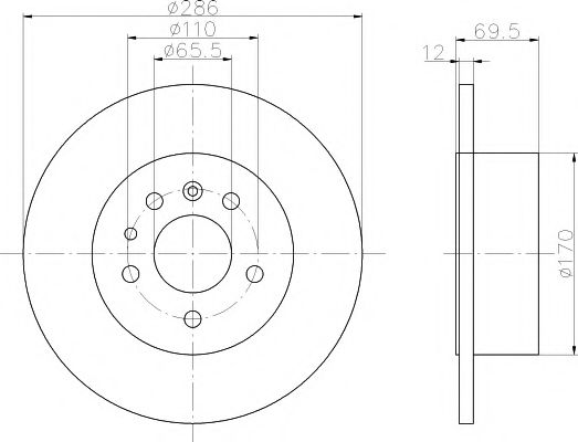 Тормозной диск BEHR/HELLA 8DD 355 103-741