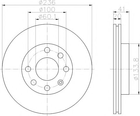 Тормозной диск BEHR/HELLA 8DD 355 100-821