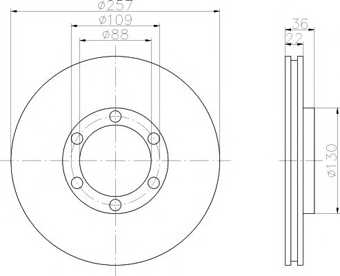 Тормозной диск BEHR/HELLA 8DD 355 104-711