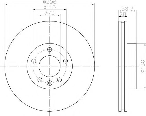 Тормозной диск BEHR/HELLA 8DD 355 102-831
