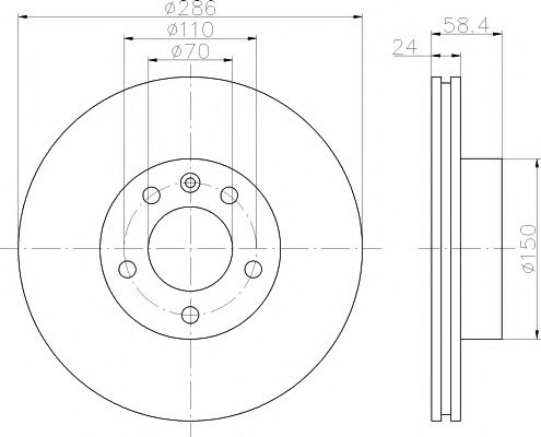 Тормозной диск BEHR/HELLA 8DD 355 103-721