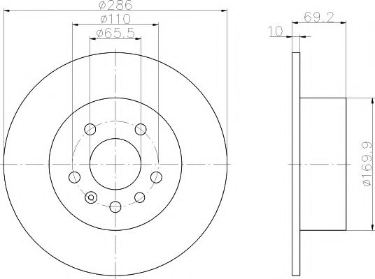 Тормозной диск BEHR/HELLA 8DD 355 104-701