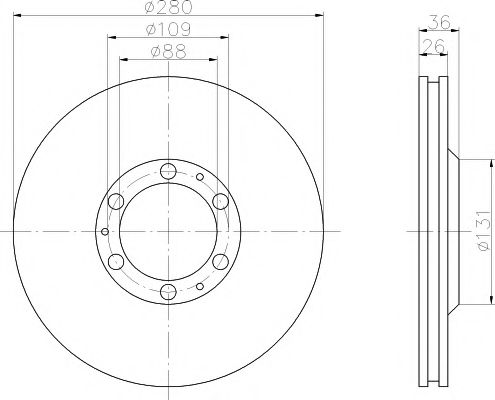 Тормозной диск BEHR/HELLA 8DD 355 106-001