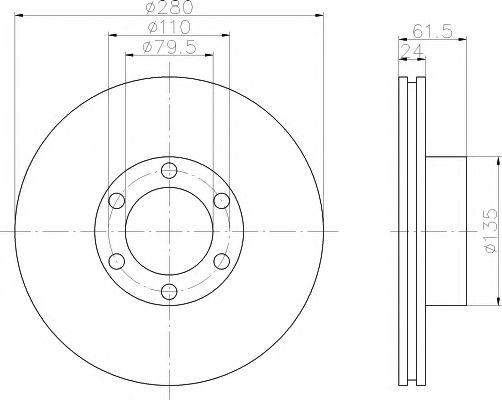 Тормозной диск BEHR/HELLA 8DD 355 106-611