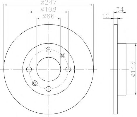 Тормозной диск BEHR/HELLA 8DD 355 100-841