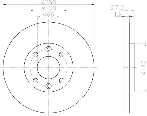Тормозной диск BEHR/HELLA 8DD 355 105-751