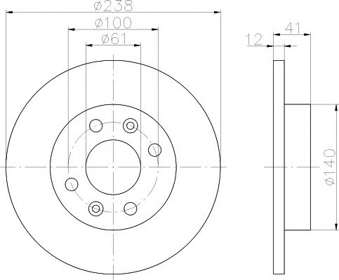 Тормозной диск BEHR/HELLA 8DD 355 101-241