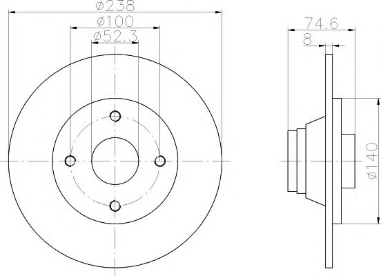 Тормозной диск BEHR/HELLA 8DD 355 105-271