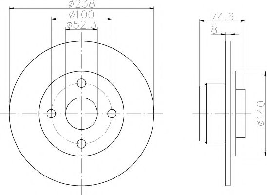 Тормозной диск BEHR/HELLA 8DD 355 104-021